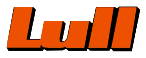 Lull logo featuring bold orange lettering for telehandler and lift equipment brand.