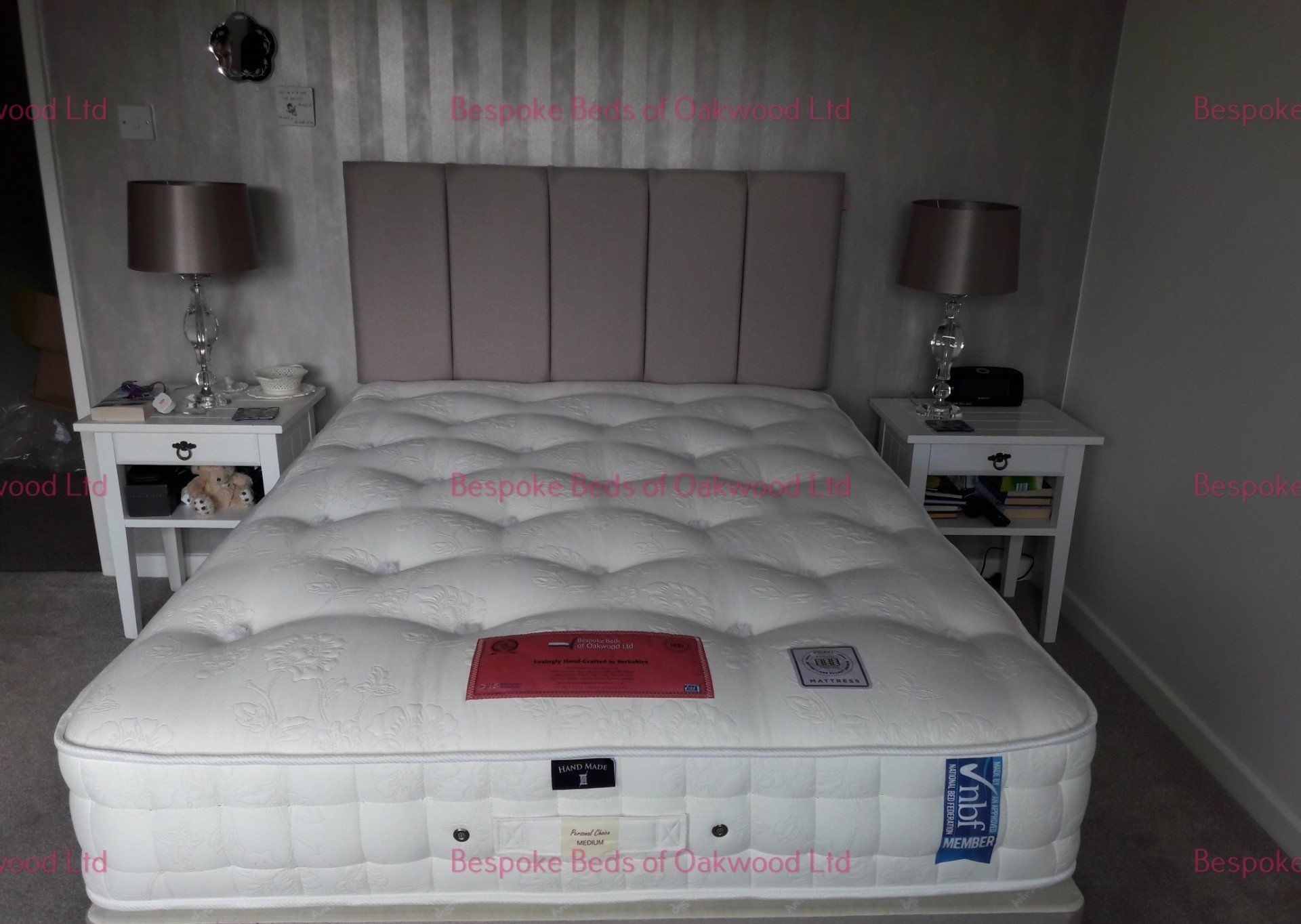 View of a bed with mattress