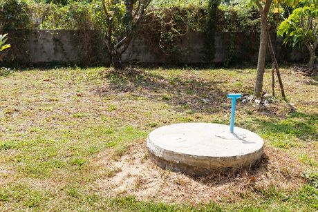 a yard septic tank