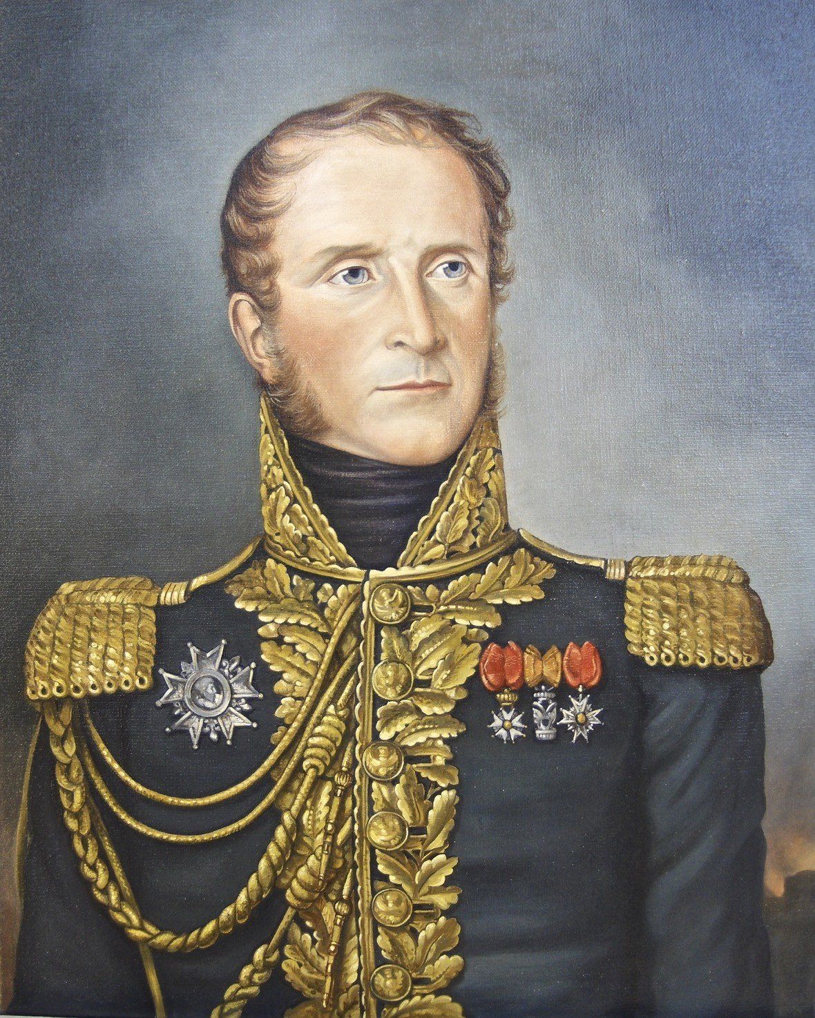 A portrait of a man in a military uniform