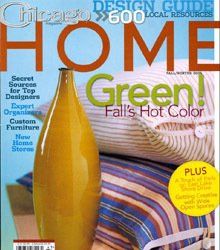 The cover of a chicago home magazine with a vase on it