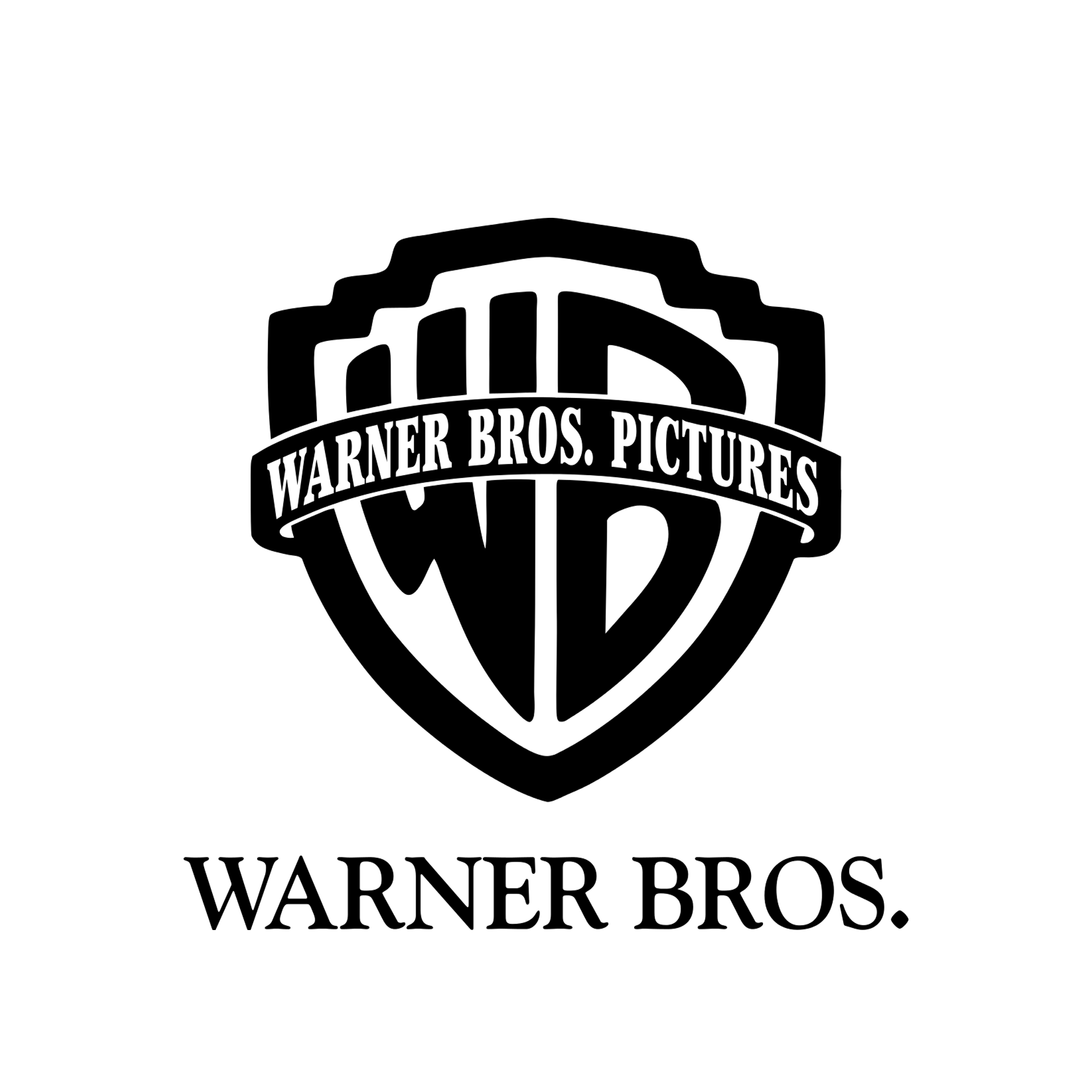 The logo for warner bros. pictures is black and white.