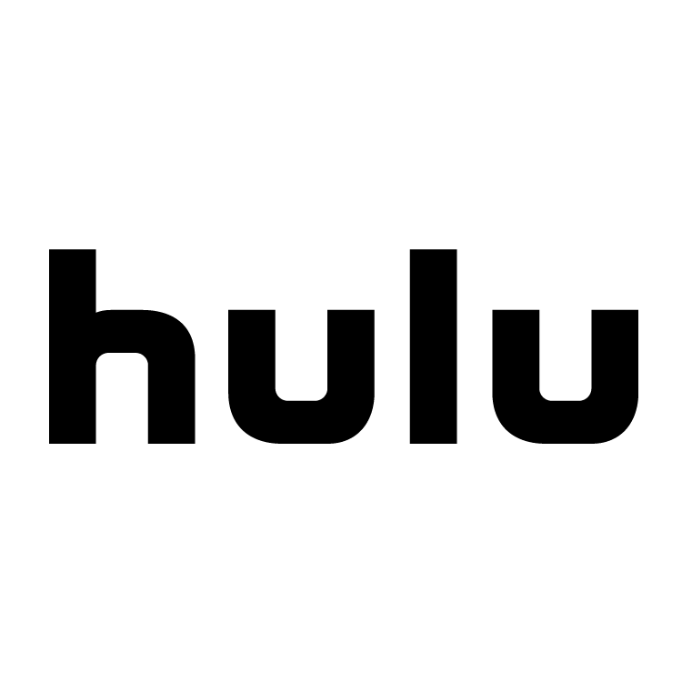 A black and white logo for hulu on a white background.