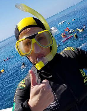 Tamara going in for scuba diving