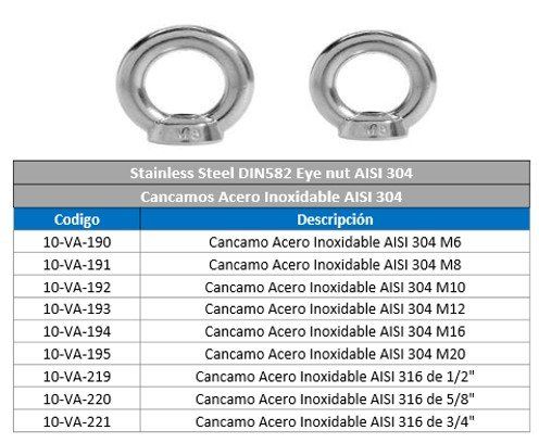 Cancamo Inoxidable