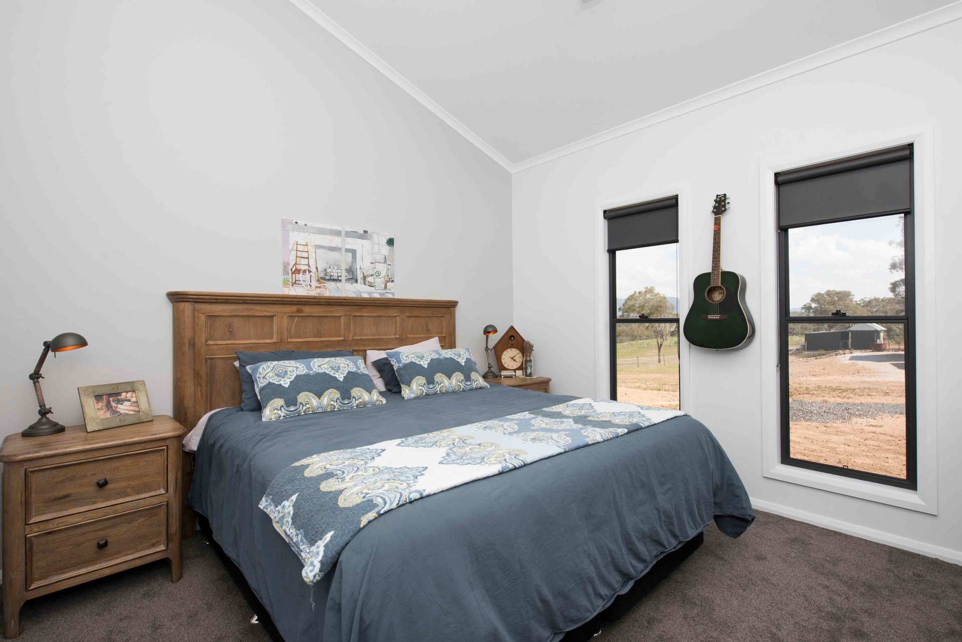 bed room navy blue