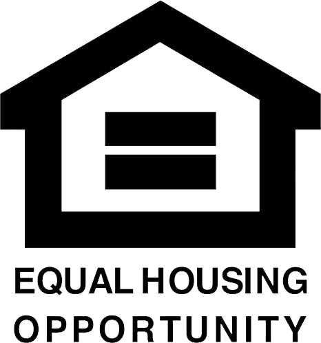 Equal Housing Opportunity logo with a black house and equal sign over text