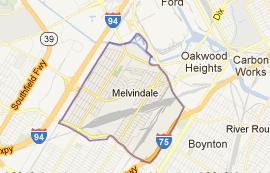 We service Melvindale Michigan map