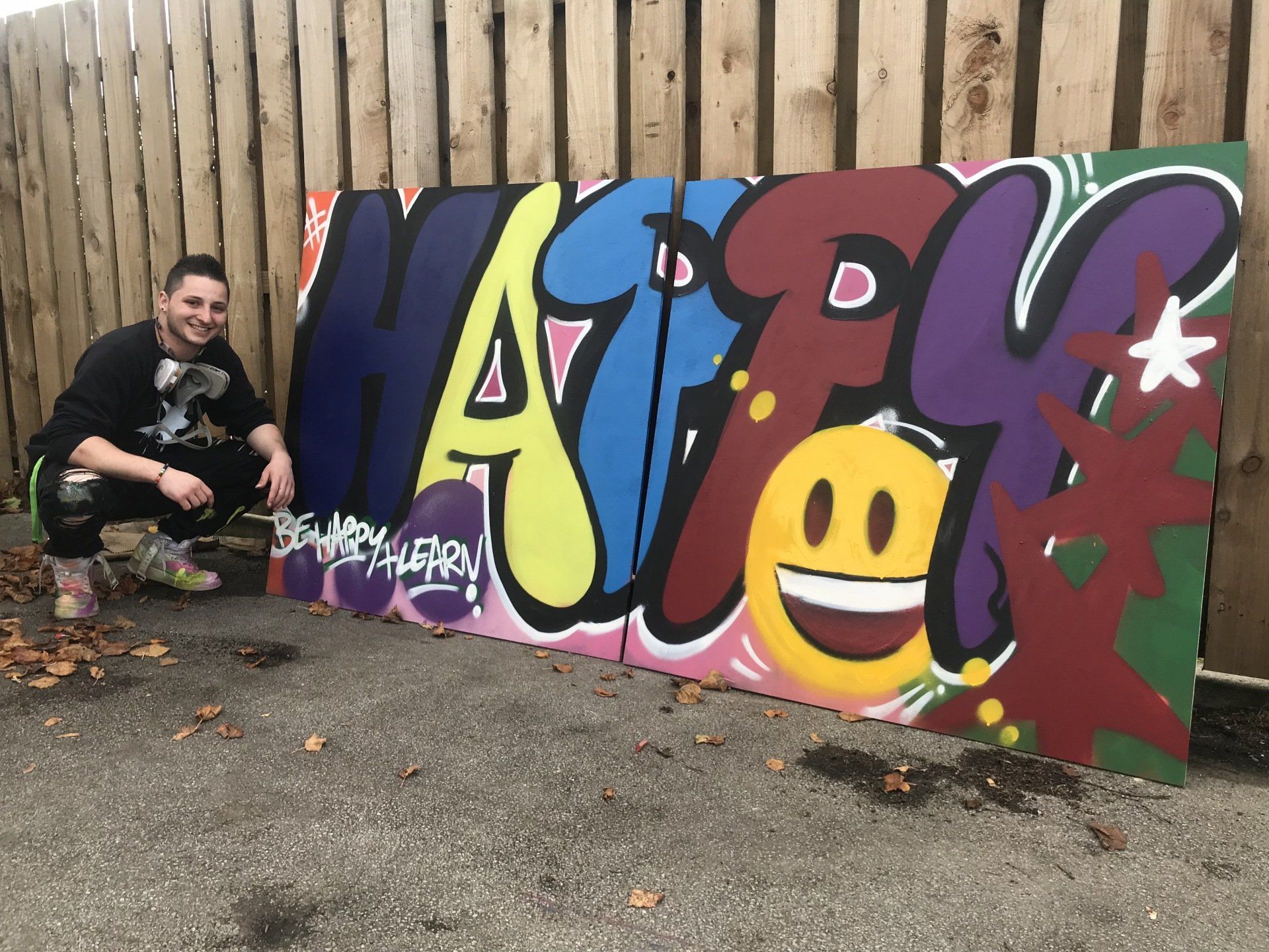 Happy To Learn Graffiti Spary paint