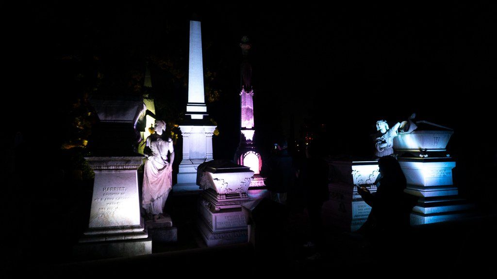 Laurel Hill Cemetery Projection Lighting