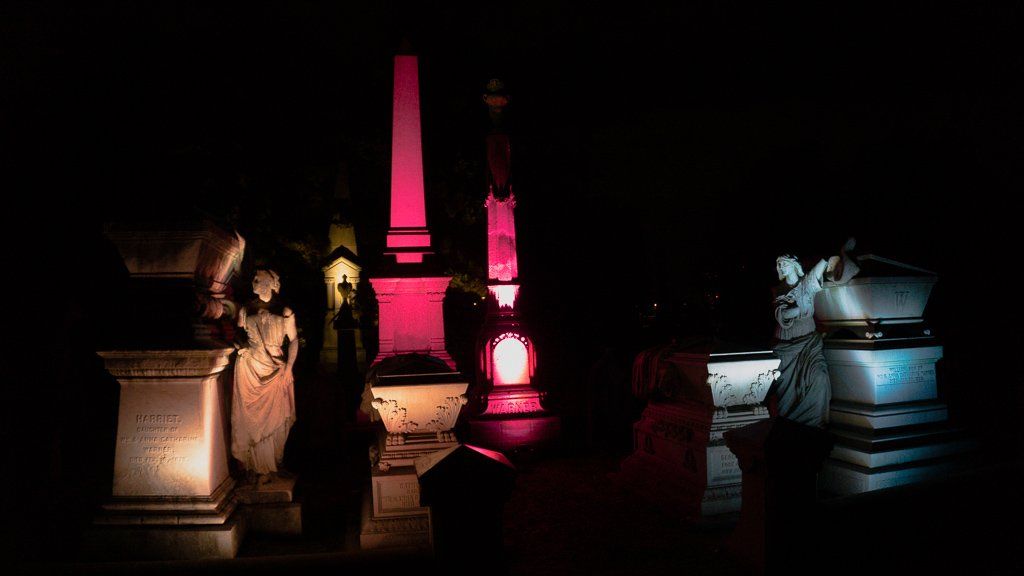 Laurel Hill Cemetery light show
