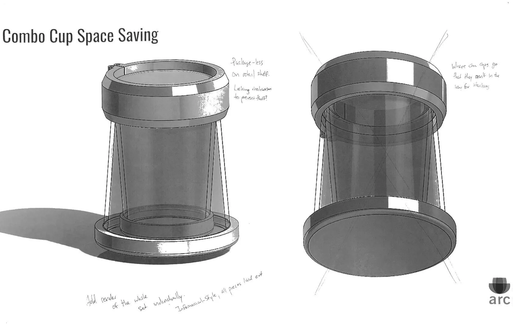 Combo-Cup Sketches Space Saving