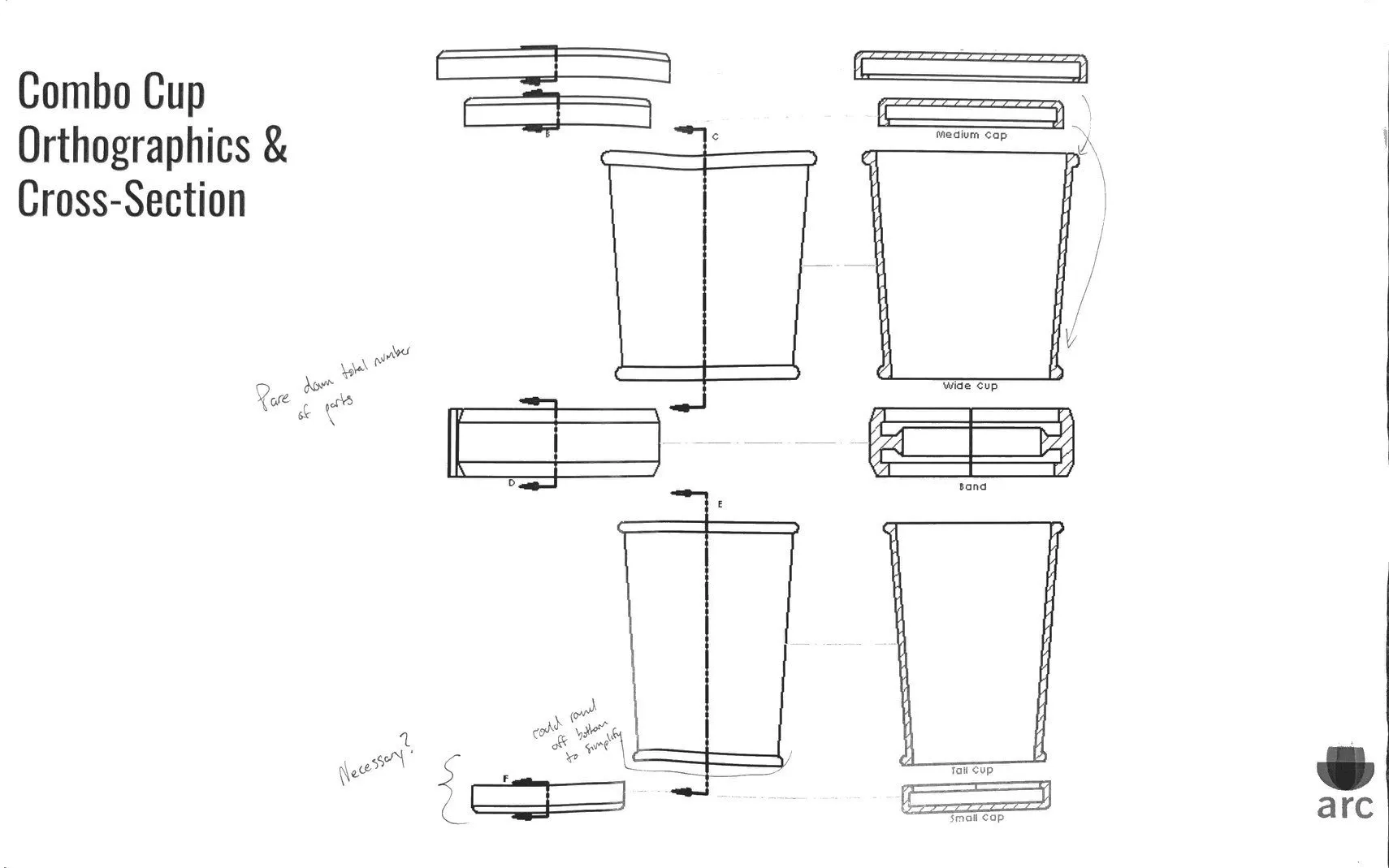 Combo-Cup Sketches Cross Section