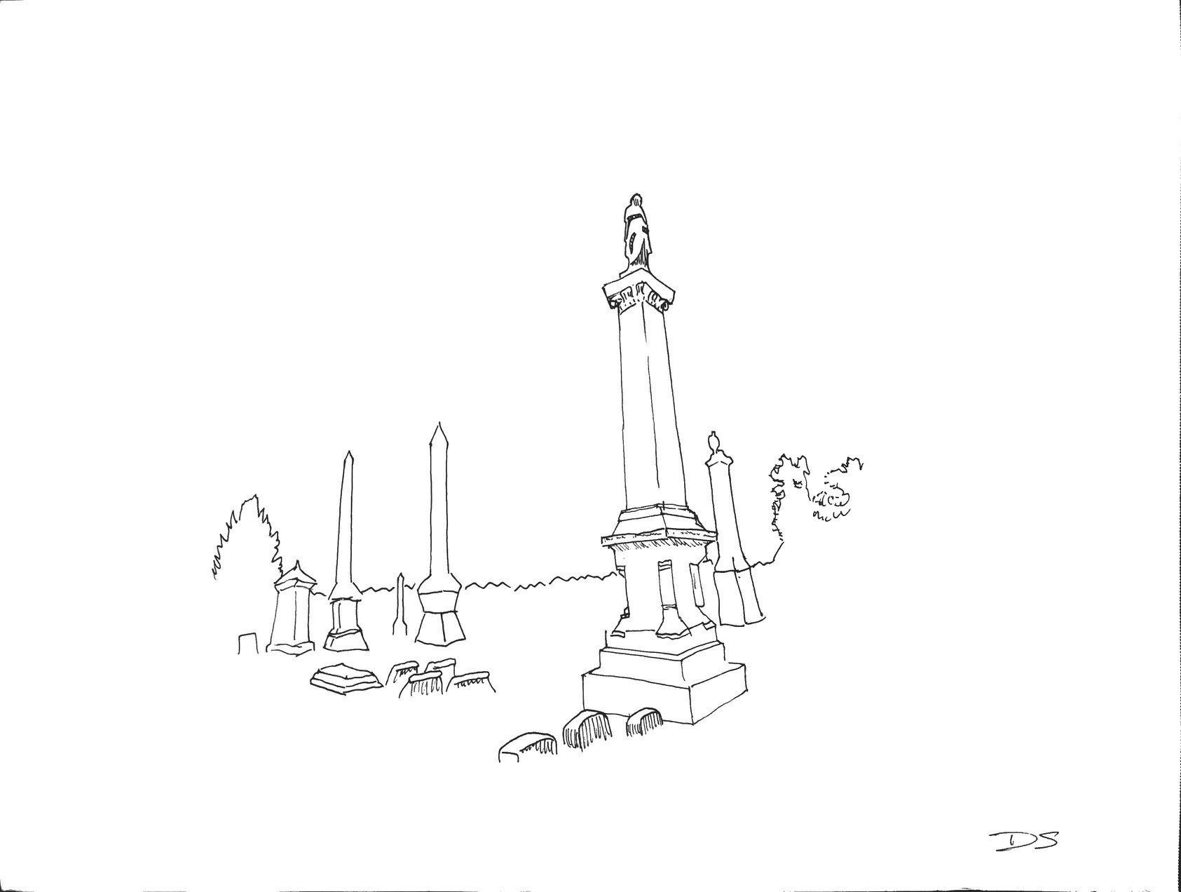Laurel Hill Cemetery Light Show Sketches 2