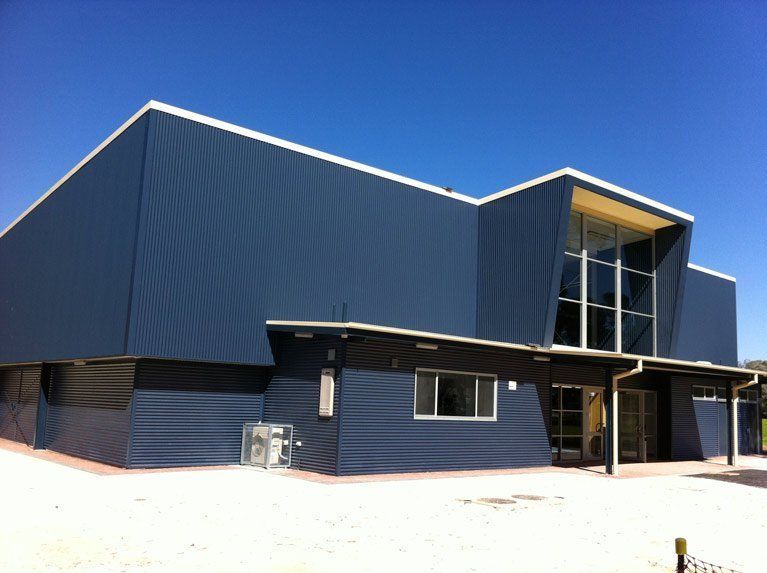 blue modern building