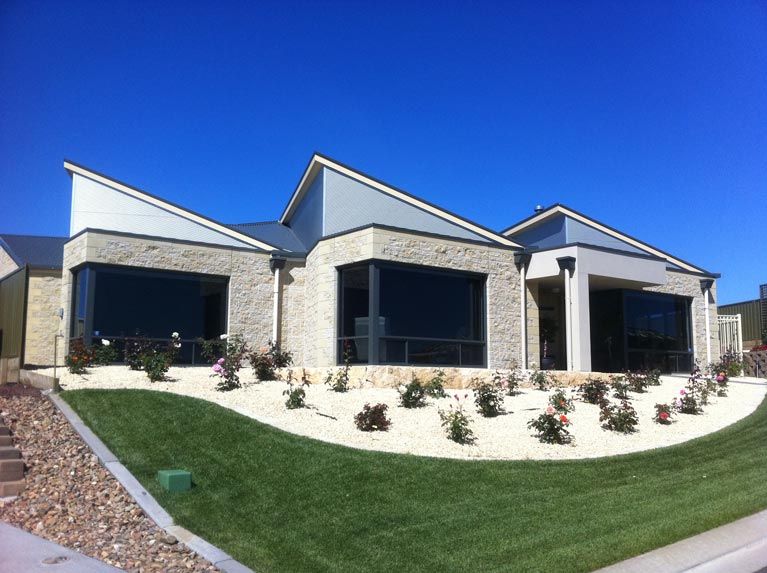 modern angled roof