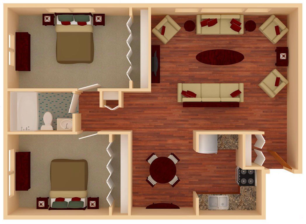 2 Bedroom Floor Plan