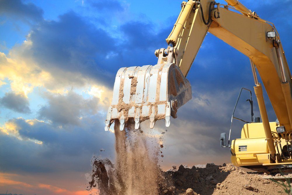Excavators Machine in Construction Site — Greg Thompson Earthmoving in Pink Lily, QLD