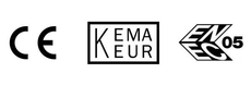 Er zijn drie verschillende logo's op een witte achtergrond.