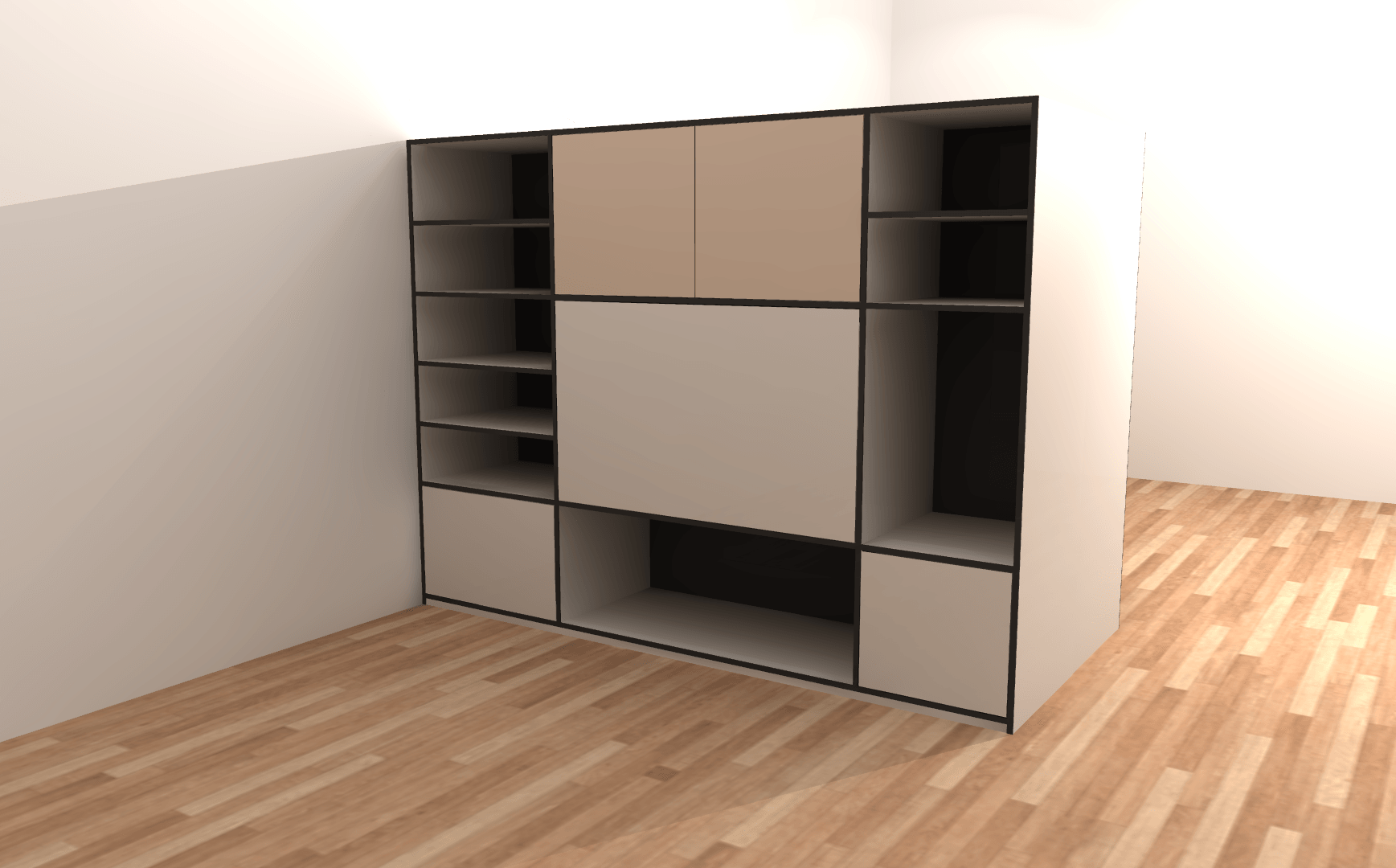 Armoire sur mesure projet 3D Menuiserie Luquiens