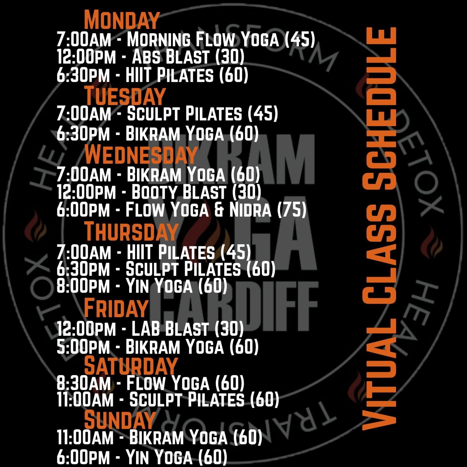 Bikram Yoga Cardiff Timetable