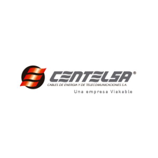 Se muestra un logotipo de Centelsa sobre un fondo blanco.