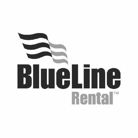 A black and white logo for blueline rental