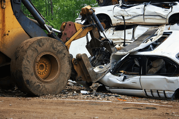 Heavy Truck Crushing The Cars — Kearny, NJ — Bibbs Auto Recycling