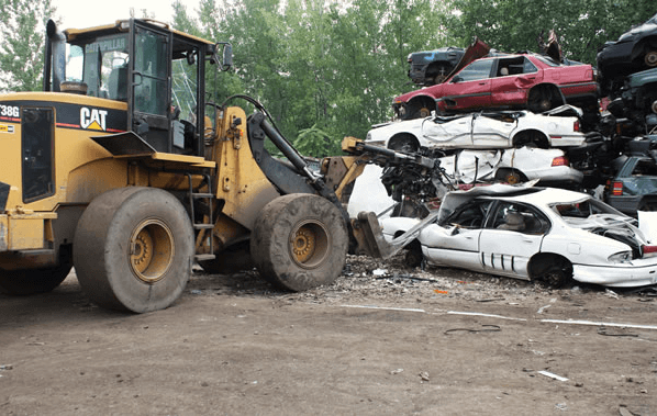 Moving The Crushed Car — Kearny, NJ — Bibbs Auto Recycling