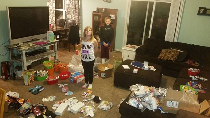 Assembling Snuggle Sacks for Homeless