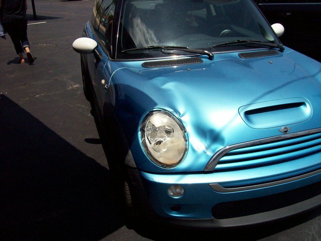 Blue Mini Before — Oklahoma City, OK — Freeman Collision Center