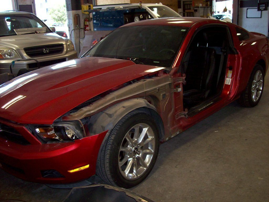 Mustang Red Car Before — Oklahoma City, OK — Freeman Collision Center