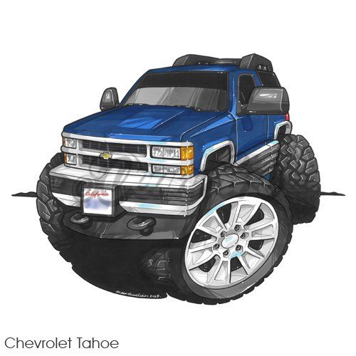 caricature cartoon car Chevrolet Tahoe truck