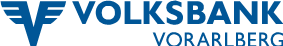 Das Logo der Volksbank Vorarlberg ist blau und weiß