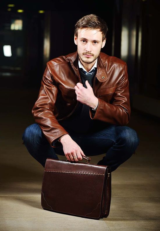 borsa in pelle uomo