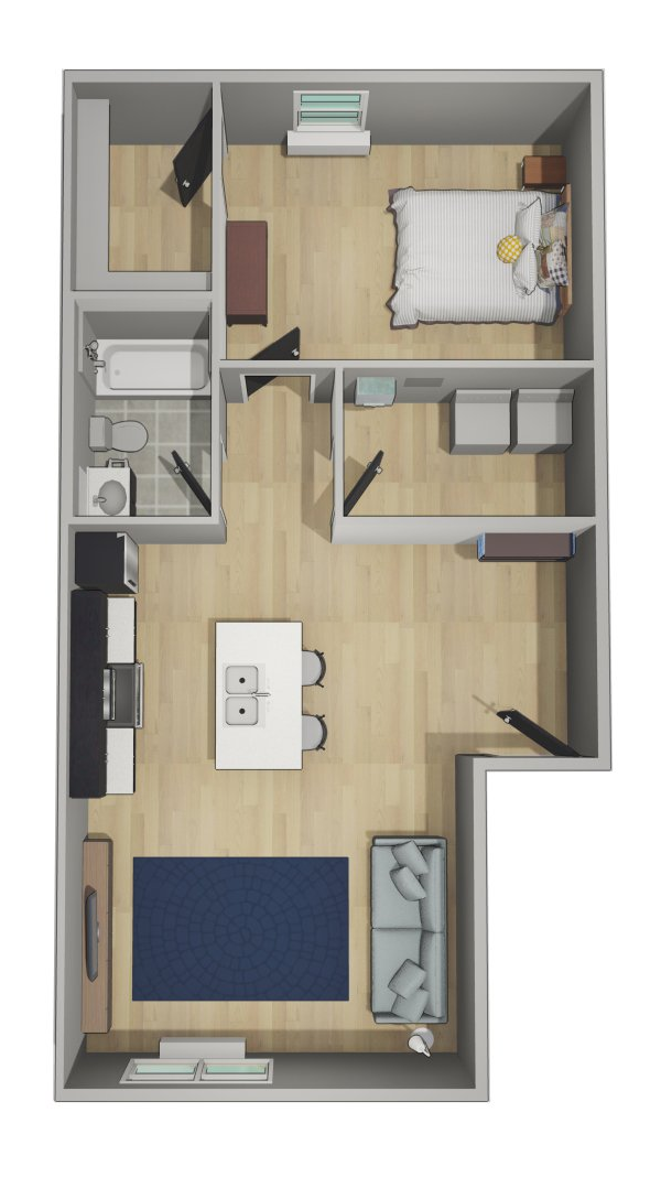 One Bedroom Floorplan
