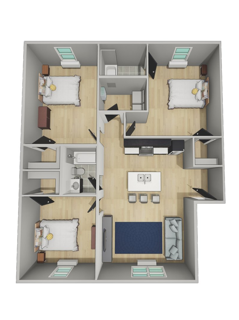 Three Bedroom Floorplan