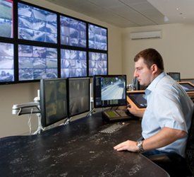 security control room cameras