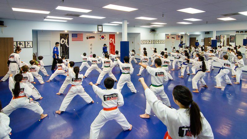 Irvine Karate Classes — Group Of Children Learning Taekwondo in Pkwy Irvine, CA Irvine Karate Classes — Group Of Children Learning Taekwondo in Pkwy Irvine, CA
