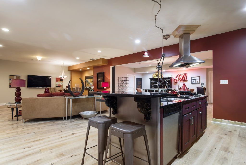 Banet home louisville game room bar lower-level play room