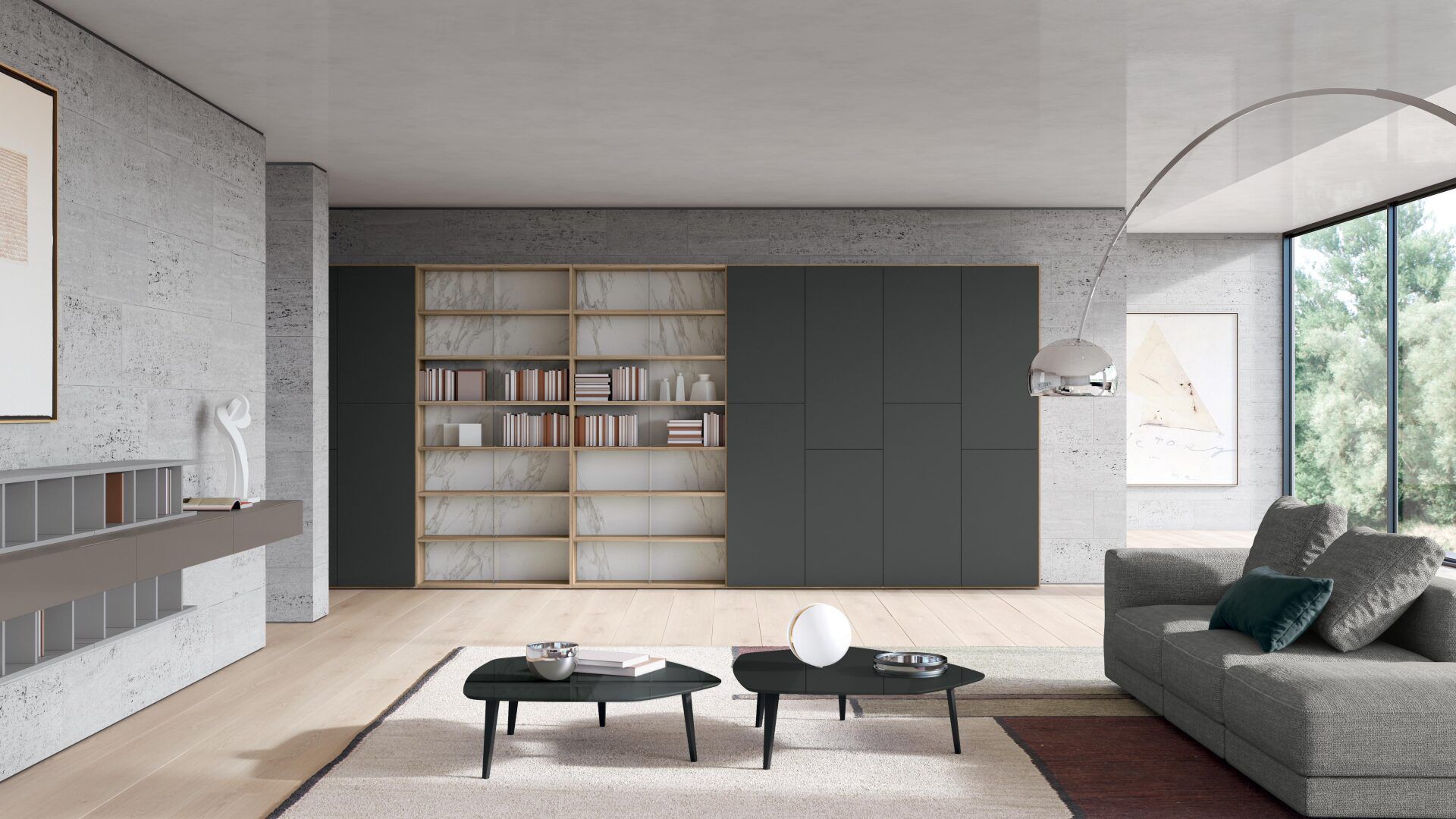 contemporary bookshelf and tv unit