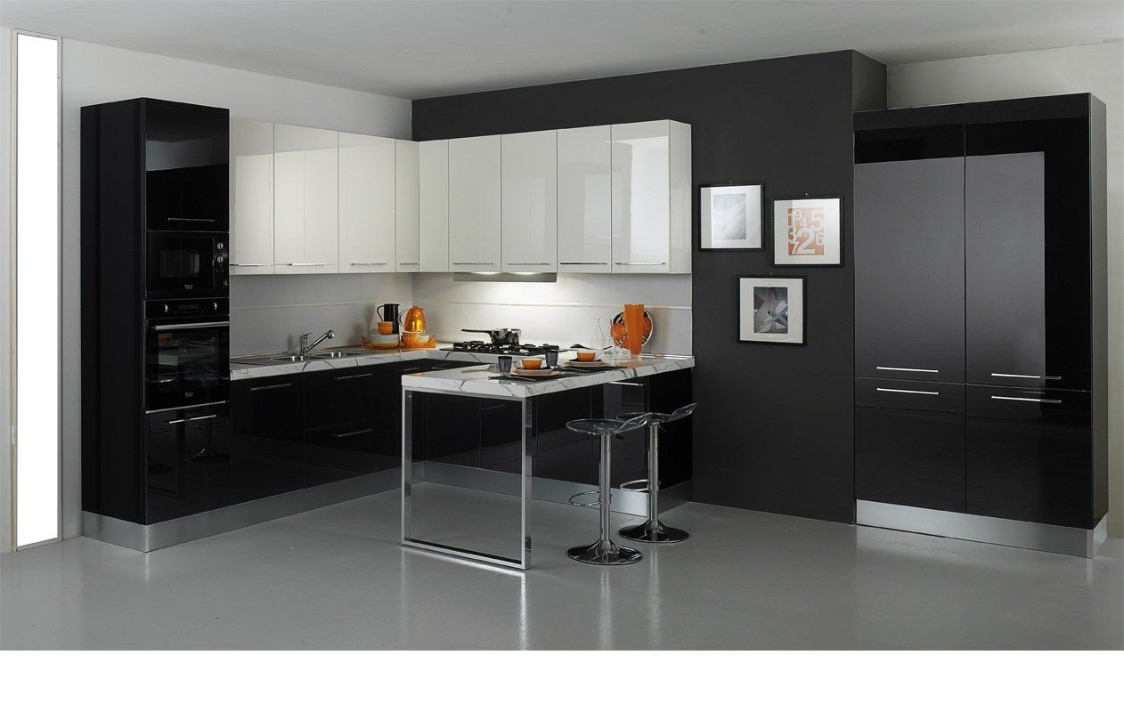 Karima angolare Gloss white-kitchen block