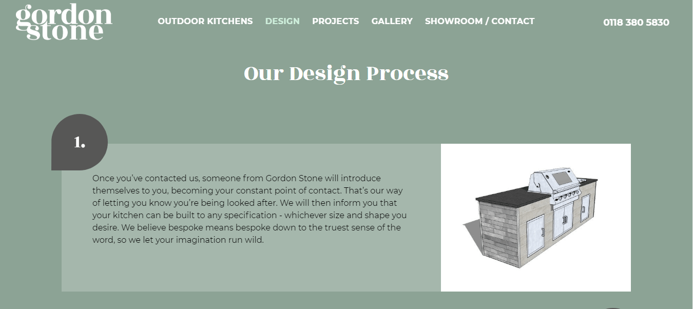 a screenshot of the garden stone website showing the design process