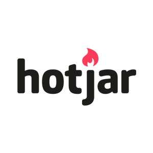 The hotjar logo has a red flame on it.