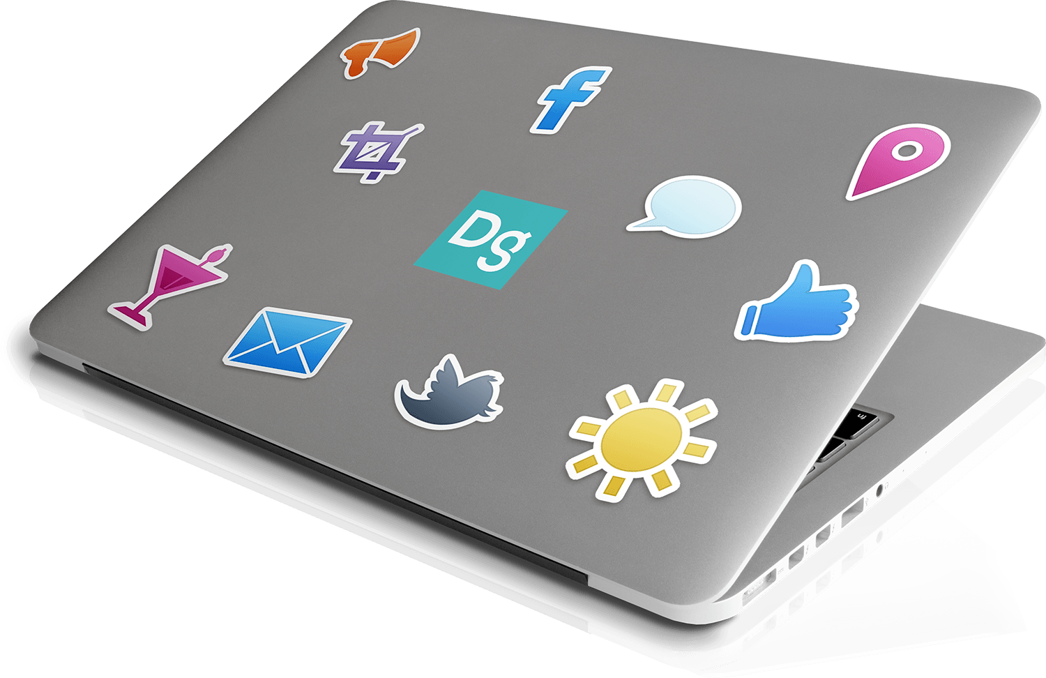 Laptop with stickers