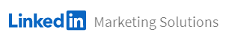 The logo for linkedin marketing solutions is blue and white