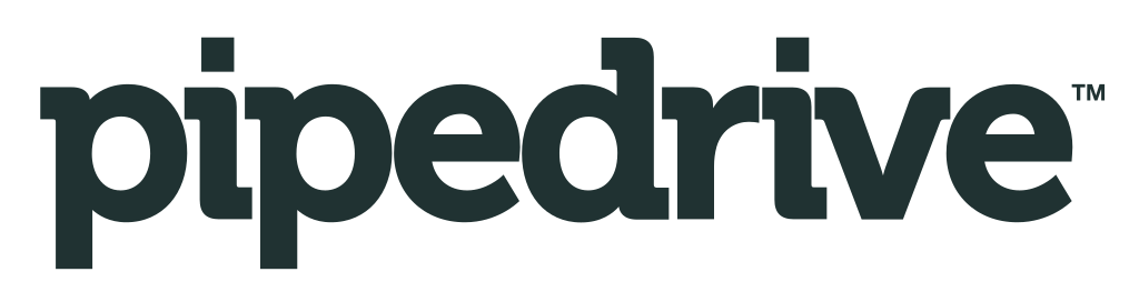 A black pipedrive logo on a white background
