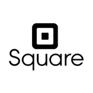 A square logo with a square in the middle on a white background.