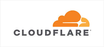 The logo for cloudflare is a cloud with a light coming out of it.