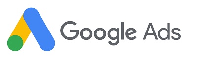 The google ads logo is shown on a white background.